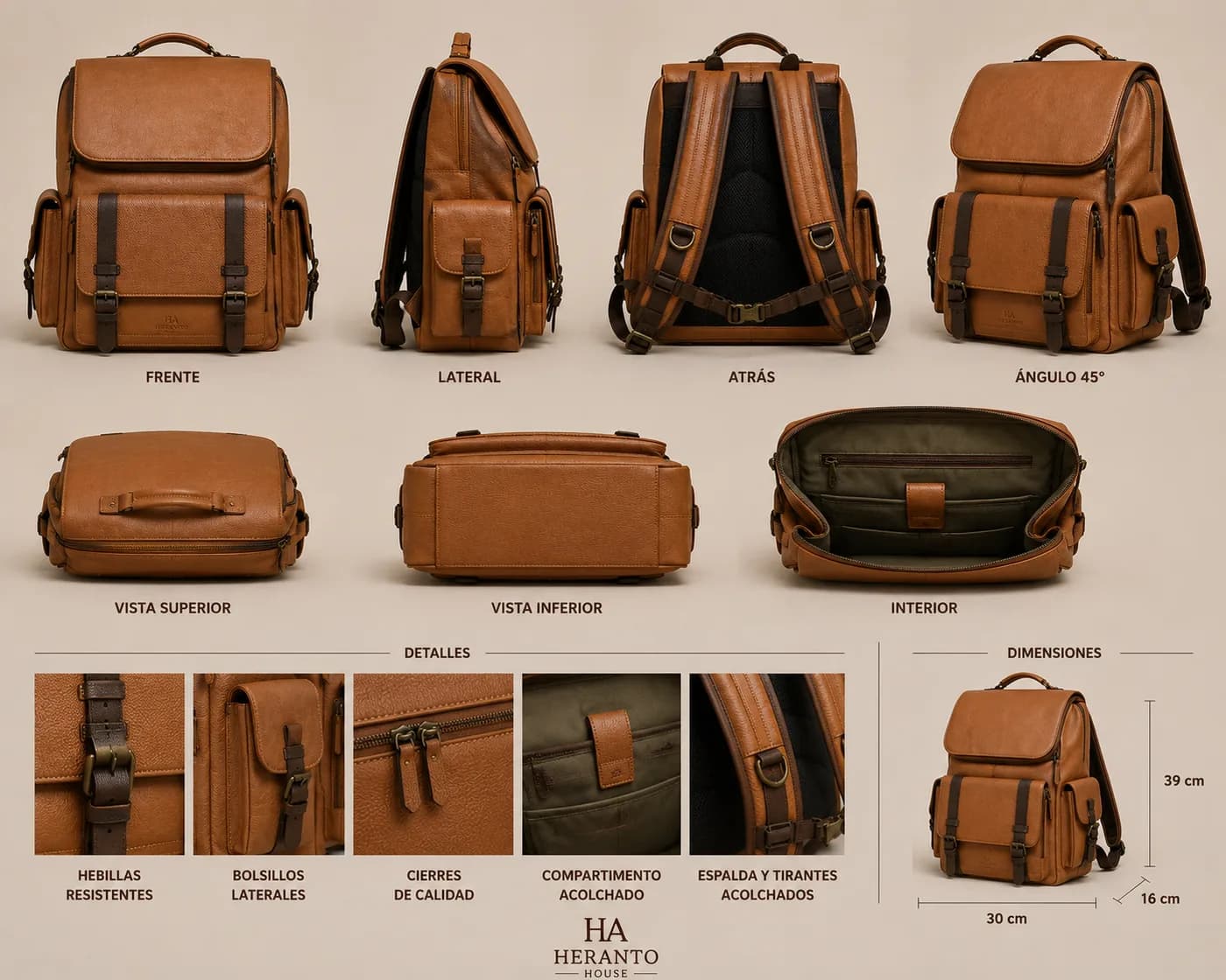 HERANTO Vintage Bag Side Zipper 6