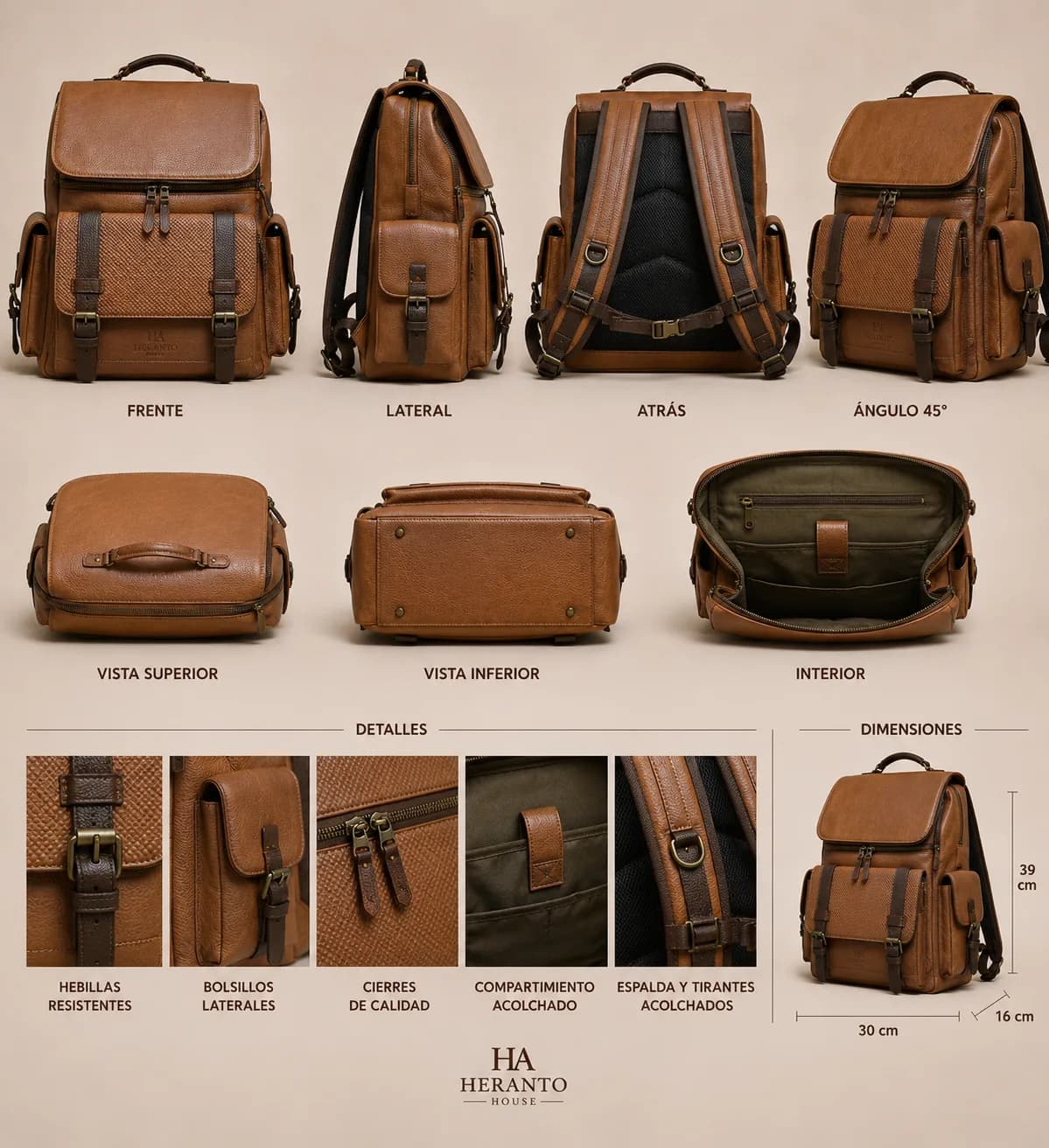 HERANTO Vintage Bag Side Zipper 7