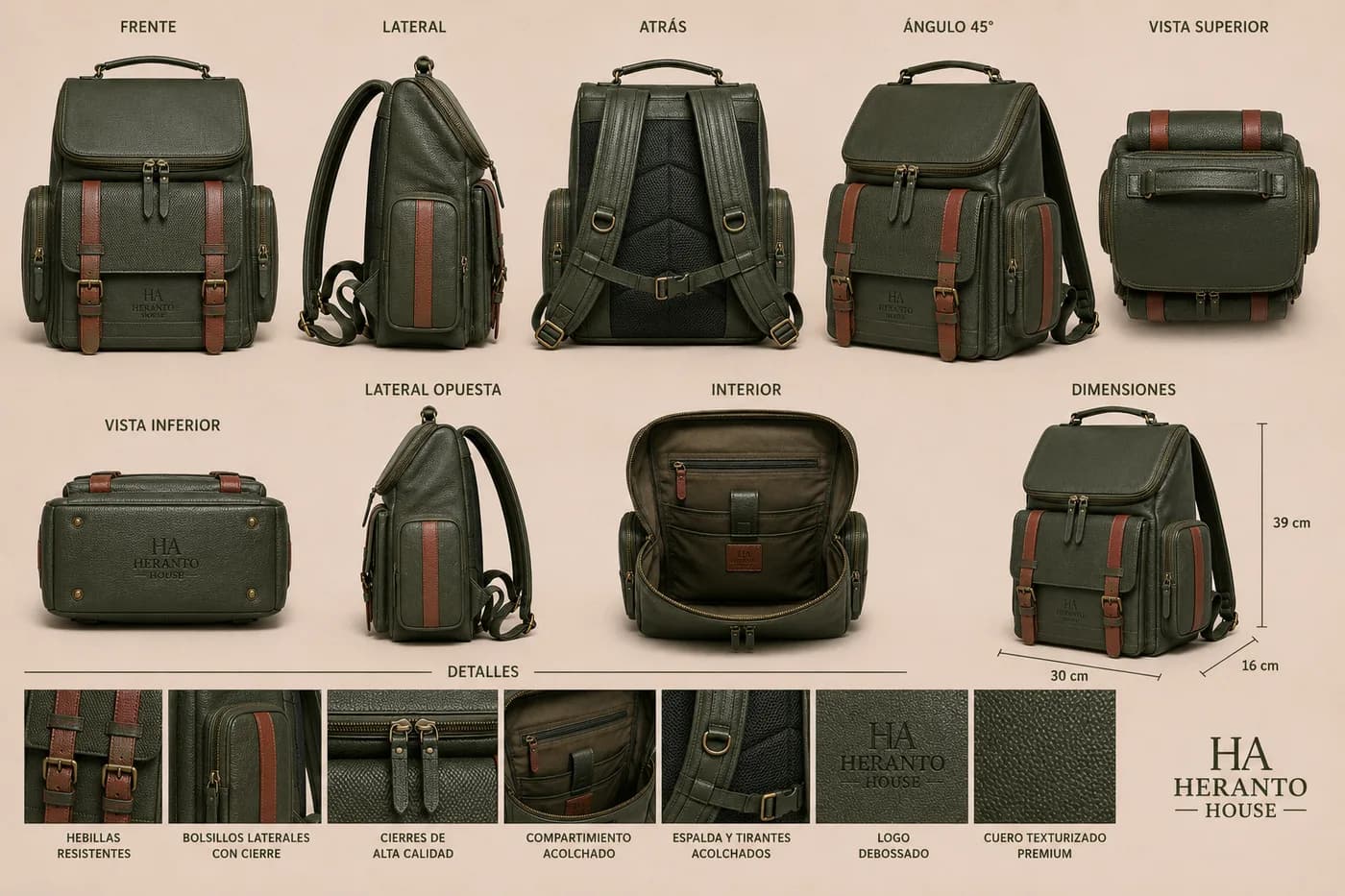 HERANTO Vintage Bag Side Zipper 4
