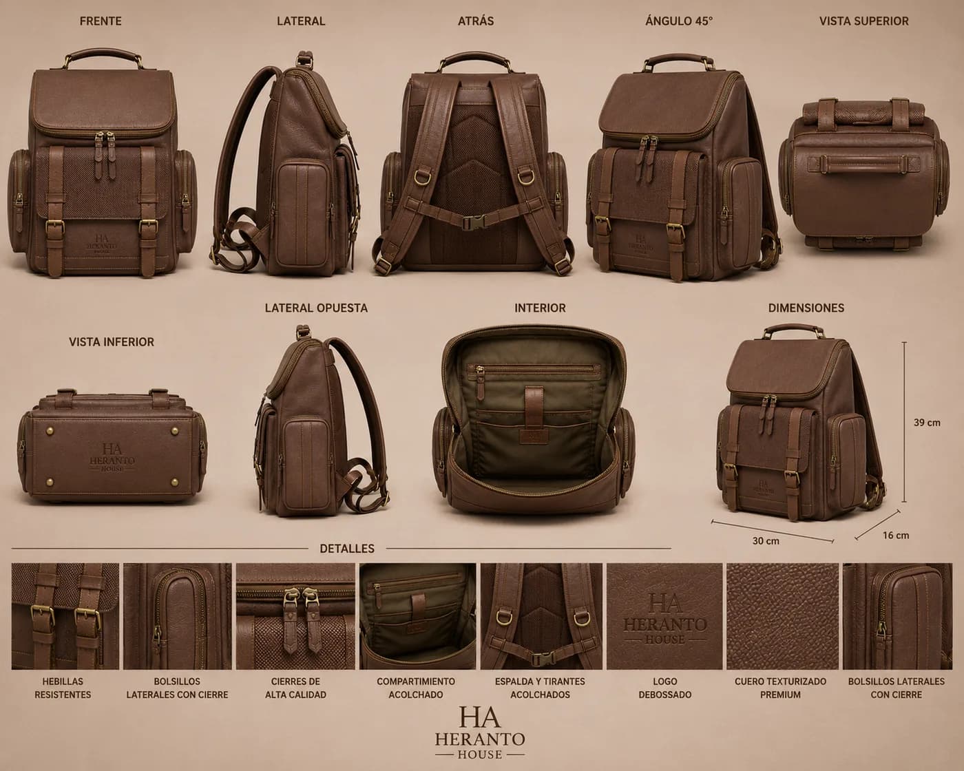 HERANTO Vintage Bag Side Zipper 6